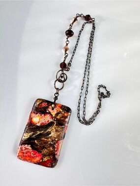 Orange Sea Sediment Jasper & Gold Copper Bornite